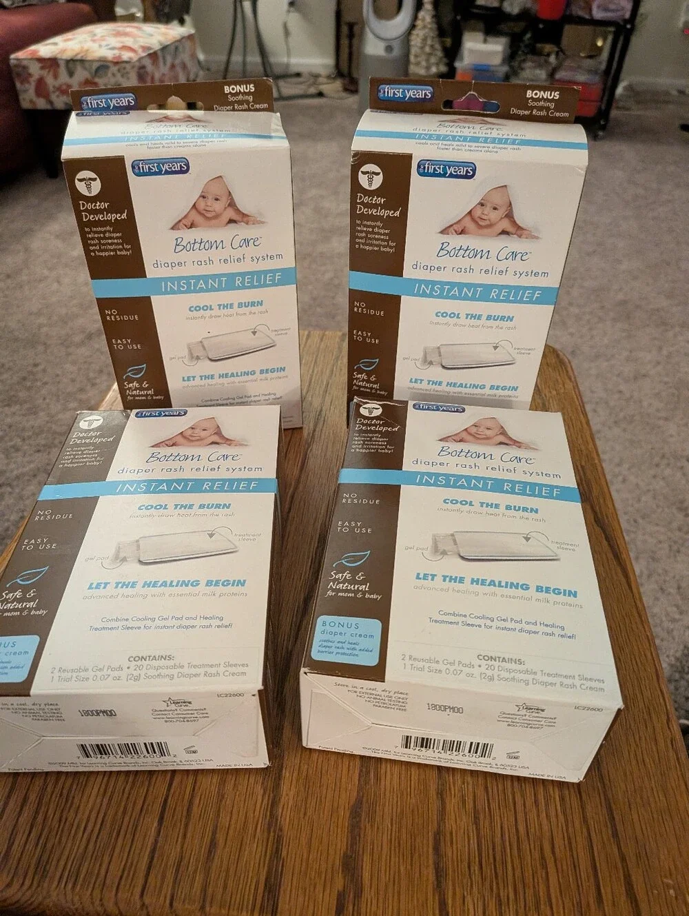 4 Boxs The First Years Bottom Care Diaper Rash Relief System - White & Blue